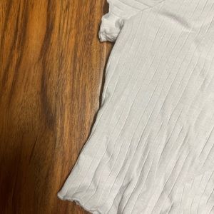 white cropped shirt, striped material